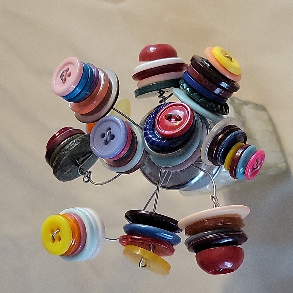 Colorful Button Bouquet. Hand Made - Picture 3 of 3